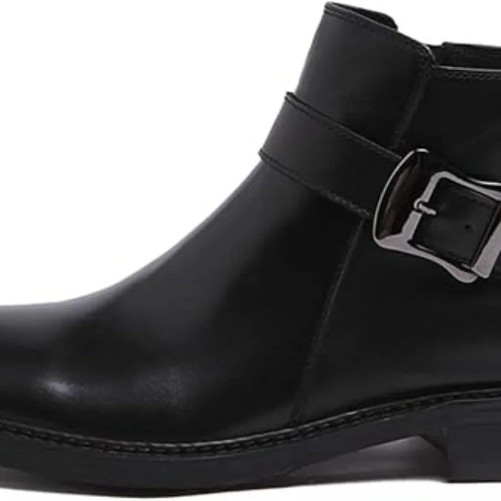 Santimon Men's US 7 - 10 Black Leather Chelsea Monk Strap Ankle Boots Zipper Buc